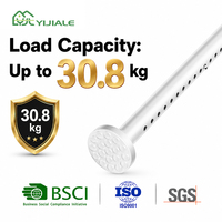 YIJIALE Tringle à rideaux longue à tension réglable 32 mm, 2,1-2,6 m, base antidérapante, antirouille, robuste, 100 % contrôle qualité, idéale pour la location, pour salon
