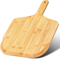 Spatule à pizza en bambou - Planche de service en bois, accessoire de four pour la cuisson maison, planche à découper en bois pour fromage et pain