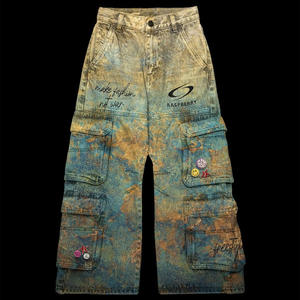 Sudadera sin capucha personalizada de algodón de rizo francés de peso pesado para hombre Vintage lavado ácido Sun Fade pantalla impresa - Product Image 3