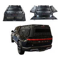 Cubierta Plegable de Acero Galvanizado y Aluminio de 3 Puertas para Camioneta Rivian R1T Long Range de 4.5 pies, Impermeable, con Cerradura, Sin Perforación