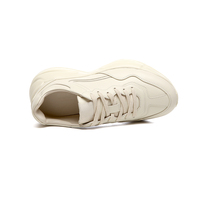 Baskets décontractées en cuir de vache véritable, épaisses, à lacets, avec semelle légère et amortissante, pour hommes et femmes, chaussures de sport et de marche personnalisables