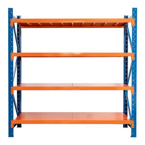 رف تخزين صناعي معدني من الفولاذ ذو <span class=keywords><strong>4</strong></span> طبقات مخصص رفوف متوسطة الخدمة محمية من التآكل لورشة عمل المرآب في المستودعات - Product Image 1