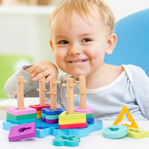Figura geometrica di vendita calda che abbina i giocattoli educativi precoci dei blocchi di costruzione di legno cognitivi per i bambini dei bambini - Product Image 3