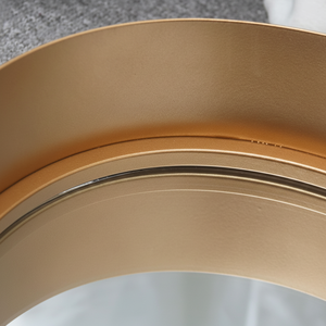 Espejo de pared ovalado PARISLOFT, espejo moderno con marco de metal para pared, espejo de tocador de baño con gotas, dorado, 32x19,75 - Product Image 1