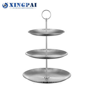 XINGPAI lujo Acero inoxidable Cupcake pantalla oro plata plato fruta postre <span class=keywords><strong>2</strong></span> 3 capas <span class=keywords><strong>pastel</strong></span> soportes para pasteles de <span class=keywords><strong>boda</strong></span> - Product Image 5