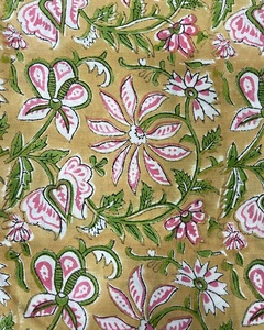 Hermosa Tela Estampada a Mano con Bloques de Madera Indios, 100% Algodón, Material Decorativo para el Hogar, Tela para Tapicería - Product Image 3