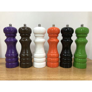 Molinillo de madera con mecanismo de molienda de cerámica de color personalizado, molinillo de pimienta y sal con colores personalizados - Product Image 2