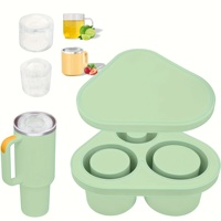 Bac à glaçons en silicone pour gobelet Stanley, moule à glaçons cylindrique creux à 3 compartiments avec couvercle pour gobelet de 20 à 40 oz, facile à démouler, sans BPA