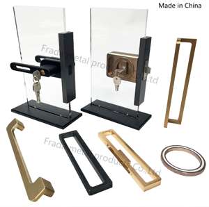 CHINA FACTORY Suitable for Single Glass Aluminum Frame Glass <b>Door</b> <b>Lock</b> Security <b>Door</b> With Brass Keys - Product Image 6