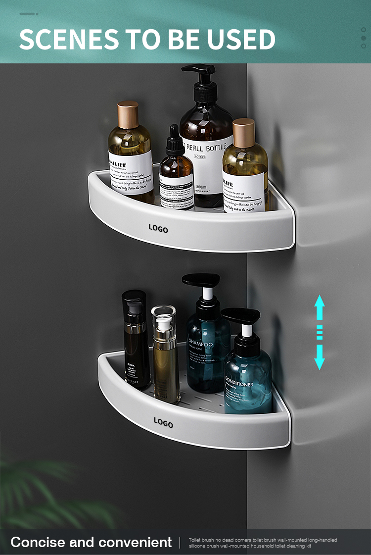 Wall Mounted Shower Shelf Rack Plastic Corner Storage Rack Bathroom Shelves