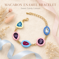 Bracelet en émail Macaron, bracelet fantaisie en cristal taillé, bracelet couleur bonbon, cadeau pour elle, bijoux pour femmes