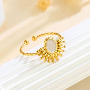 European American Niche Ins Style Elegant Retro Stainless Steel <b>Ring</b> <b>Adjustable</b> High End French Jewelry for Women - Product Image 4
