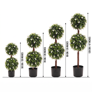 Arbre artificiel double boule <span class=keywords><strong>de</strong></span> lavande blanche RUOPEI, 5000H, résistant aux UV et à la <span class=keywords><strong>d</strong></span>écoloration, pour porche avant, <span class=keywords><strong>entrée</strong></span>, <span class=keywords><strong>d</strong></span>écoration intérieure - Product Image 4