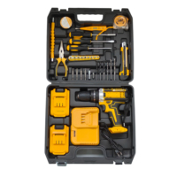 Ensemble de perceuse sans fil 21 V de qualité supérieure, kit d'outils électriques pour l'entretien industriel, batterie au lithium, coffret d'outils à main, fournitures