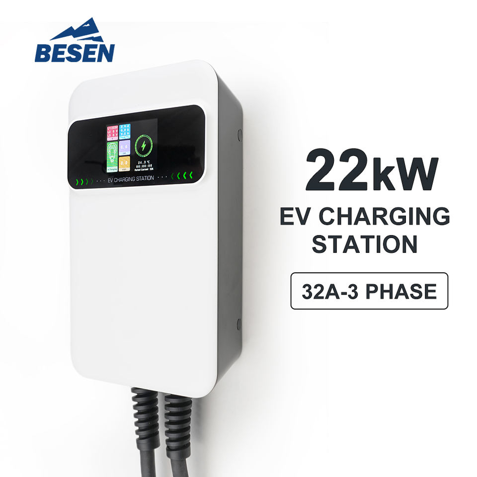 EV Charger AC 22kW Wall Mounted Type 2 Charger Station for Home/Office ...