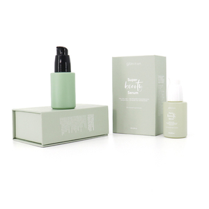 Envase Cosmético Redondo Ecológico de 30 ml, Botella de Vidrio Esmerilado Vacía para Suero Facial, Loción, Base de Maquillaje, con Bomba Dosificadora - Product Image 3