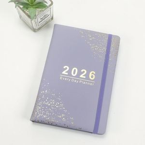 Agenda Diaria 2026 de Lujo con Cubierta de Cuero PU y Lámina Dorada, Cosida con Hilo, Impresión Personalizada, Tapa Dura, Fácil de Escribir, Diario de Inspiración, Regalo - Product Image 3