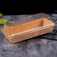 Boîte de cuisson rectangulaire de différentes tailles avec couvercle transparent Boîtes de tranches de pain de gâteau LOGO personnalisé