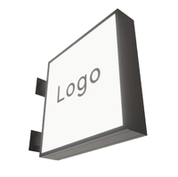 Boîte à lumière lumineuse personnalisée pour publicité extérieure, enseigne suspendue double face en acrylique, enseigne de magasin pour entreprise