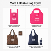 SHINY Ultraleichte Ripstop-Polyester Faltbare Einkaufstasche Wiederverwendbare Lebensmitteltasche mit Individuellem Logo und Tasche