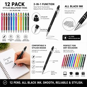 Bolígrafo de Metal con Logotipo Personalizado, 1.0 mm, Resistente al Agua, Escritura en Plástico Negro, Regalo Publicitario Empresarial, Logotipo Neutro para Estampado - Product Image 4
