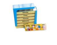 Cajón pastillero de Color arcoíris, caja de plástico para almacenamiento de pastillas de una semana 28