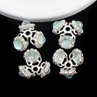Groothandel Metaal Zilver Decoratieve Strass Spacer Kralen Ster Bloem Kraal Kapjes Strass Kraal Kapjes voor Pen Sieraden maken