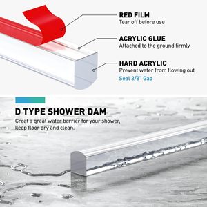 Tira de Sellado de PVC Hydrorelax para Puertas de Vidrio de 4-12 mm, Impermeable, para Mamparas de <span class=keywords><strong>Ducha</strong></span> - Product Image 5