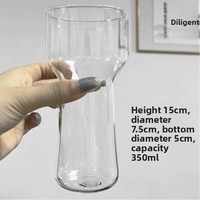 Verre à boisson froide en borosilicate transparent, design moderne, sans poignée, pour jus et boissons glacées, style bar américain, pour la maison, collection Creative Ins.