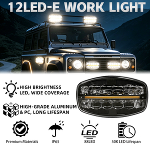 Luz de Trabajo para Auto de <span class=keywords><strong>9</strong></span> Pulgadas y 12 LED, DC12-24V, IP65, Impermeable, Aleación de Aluminio, Luz de Conducción LED Blanca y Amarilla, Doble Color, para Camioneta Todoterreno y SUV - Product Image 5