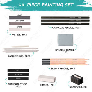 Sinoart Schets Potlood Set Leverancier 18Pcs Potlood Set Tekening Schets Inclusief 3 Houtskool Potloden - Product Image 2