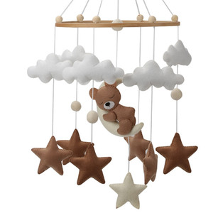 Juguete Colgante para Cuna de Bebé, Móviles de Fieltro para Cuna, Decoración Islámica para Cuarto de Bebé, Móvil para Bebé con Estrellas Doradas, Cubo del Corán - Product Image 1