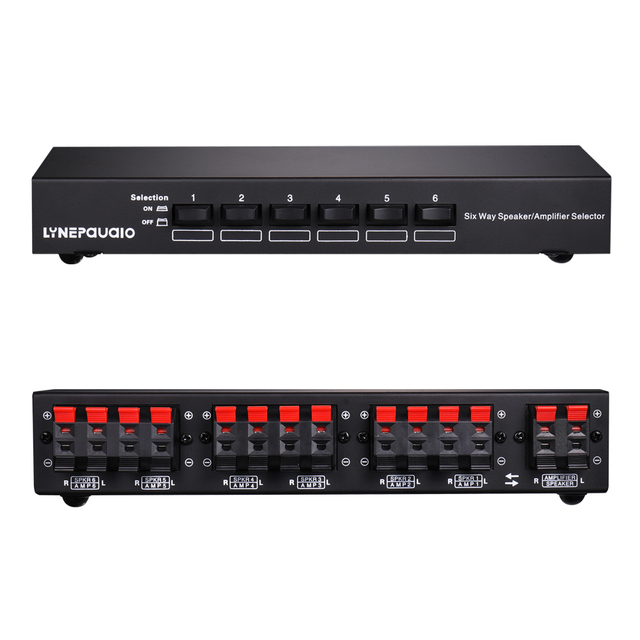 KYYSLB Professional Six-Way Stereo Sound Audio Speaker Amplifier Comparator Two-Way Selector Switch Selection Switcher