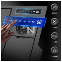 DN Fregadero Inteligente Cuadrado de Doble Cubeta Oculta de Acero Inoxidable 304, 980x450mm, Grifo Hecho a Mano, Purificador de Doble Catalizador, Tapa y Dispensador de Jabón