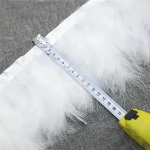2 Meters Fluffy Turkey feather Trim 15-17cm Dyed Marabou feathers on Ribbon for wedding Party Dress