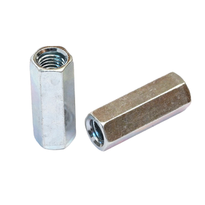Hex Long Nut ISO Standard Galvanized Steel Hexagonal Rod Coupling Nut Threaded <b>Fasteners</b> - Product Image 1
