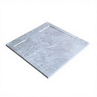 Receveur de douche rectangulaire en pierre artificielle moderne effet marbre pour la série LPT, compatible avec douche à l'italienne, finition Carrara Bianco, garantie 10 ans