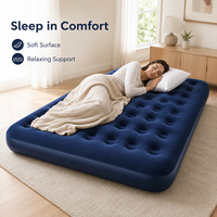 Matelas gonflable multi-tailles, couleur unie, confortable, pour dormir, matelas gonflable floqué pour la maison ou le camping