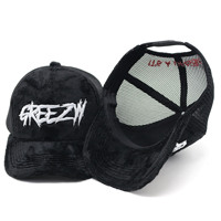 5 Panel Fuzzy Velvet Trucker Mesh Hut mit Stickerei Custom Logo Großhandel Kappe