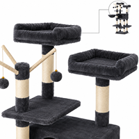 Arbre à chat double panier haut pour condo, modèle populaire du fabricant