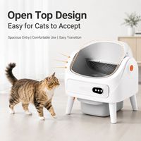 Kotak Pasir Kucing Otomatis Terbuka dengan Sensor Keamanan, Pengontrol Bau, Produsen Grosir OEM