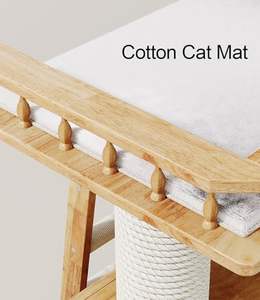 Arbre à chat moderne en bois massif, tour à chat de luxe <span class=keywords><strong>avec</strong></span> poteau à gratter, maison d'arbre à chat naturelle <span class=keywords><strong>avec</strong></span> coussins lavables - Product Image 6