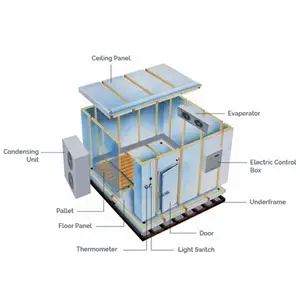 Salle de rangement portable pour viande, chambre froide, monophasé, pour stocker la viande, facile à transporter, 8 ~ 10 ~ 20