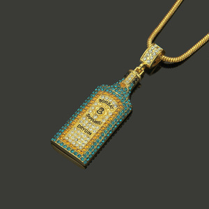 Collar con Colgante Geométrico en Forma de Botella, Estilo Hiphop Personalizado, Cadena de Serpiente, Collares para Hombre, Joyería Moderna al por Mayor - Product Image 2