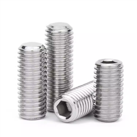 Vis sans tête à six pans creux en acier inoxydable 304, pointe plate, M2 M2.5 M3 M4 M5 M6 M8 M10 M12 M14 M16, DIN913