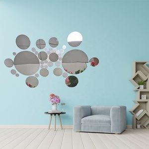 Trang trí nội thất hiện đại DIY tường gương Stickers <span class=keywords><strong>Set</strong></span> 36 cái vòng tròn thiết kế với tự dính được hỗ trợ làm bằng nhựa - Product Image 3