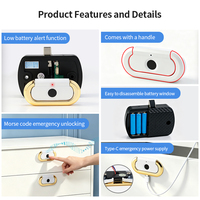 Serrure de meuble intelligente à empreinte digitale avec poignée, verrou électronique pour tiroir de meuble en bois, réponse rapide, alimentation Type C
