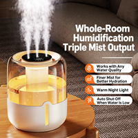 Humidificateurs pour la maison, triple pulvérisation, affichage numérique, 3W, humidificateur USB pour la pièce, minuterie 10H 20H, humidificateur portable, humidificateur cadeau