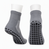 Chaussettes de trampoline antidérapantes avec logo personnalisé pour adultes, jeunes et enfants, en coton respirant, à la cheville, pour le sport