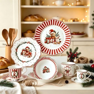 <span class=keywords><strong>Assiette</strong></span> en céramique Lelyi motif ours mignon, série Noël, pour la maison et la restauration, vente en gros, cadeaux de Noël - Product Image 1